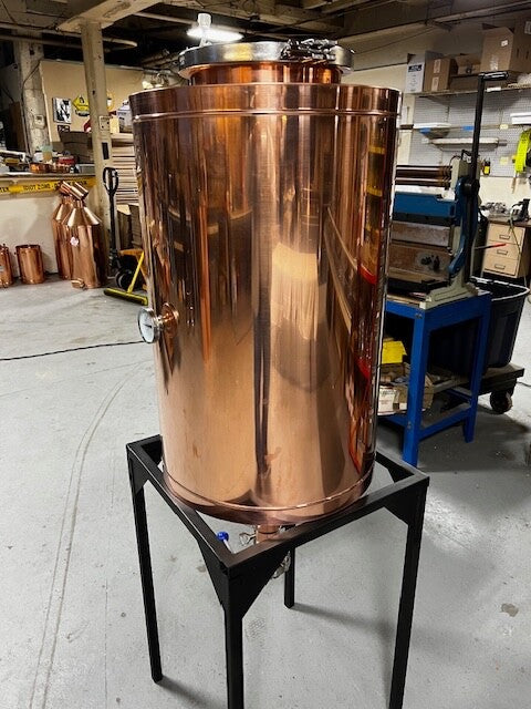 30 Gallon Copper Conical Fermenter with Steel Stand
