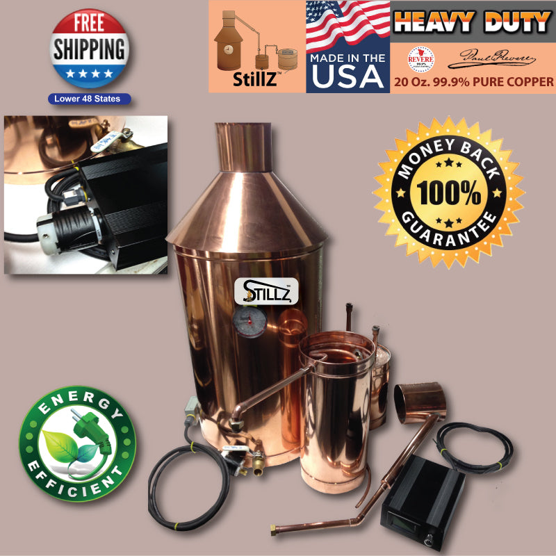 20 Gallon Electric Copper Still, 220V with Controller
